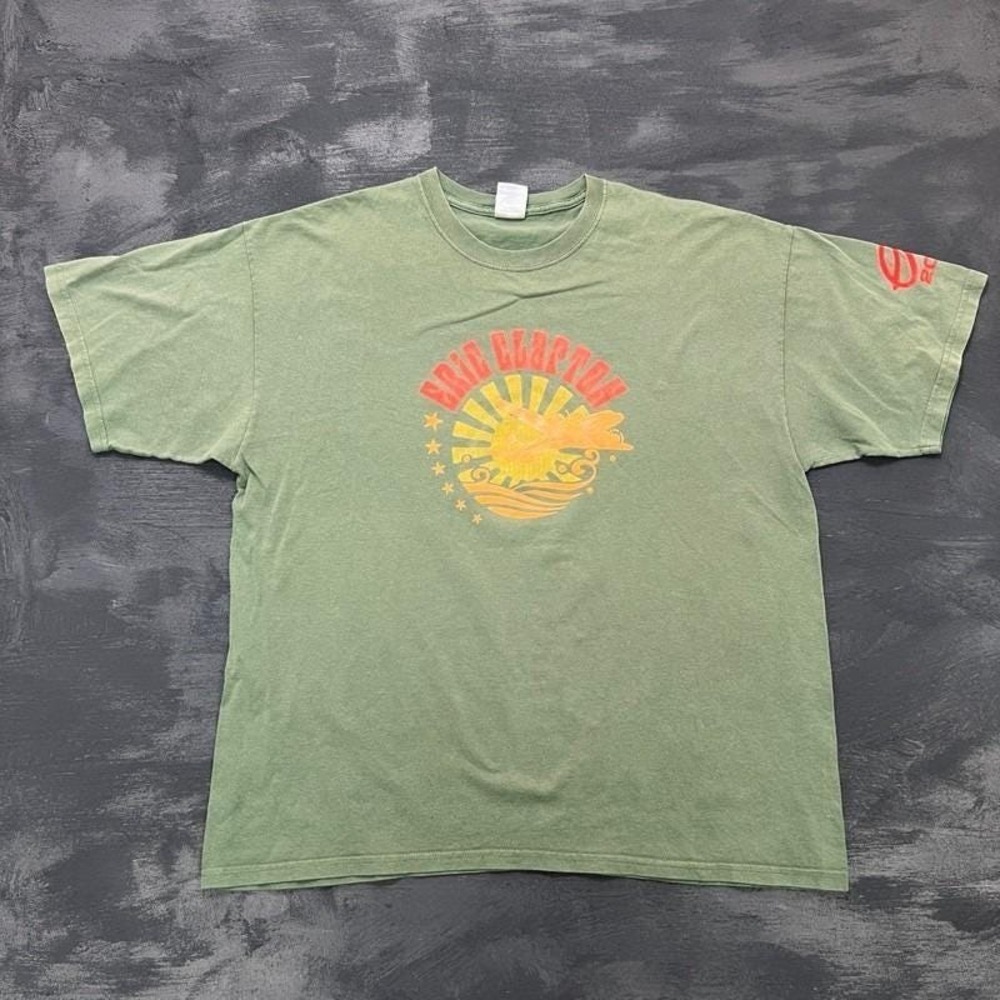 Eric Clapton Shirt Mens XL Green 2009 European Tour